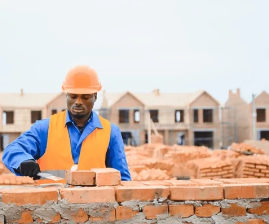 bricklayer-industrial-worker-installing-brick-600nw-2580181861